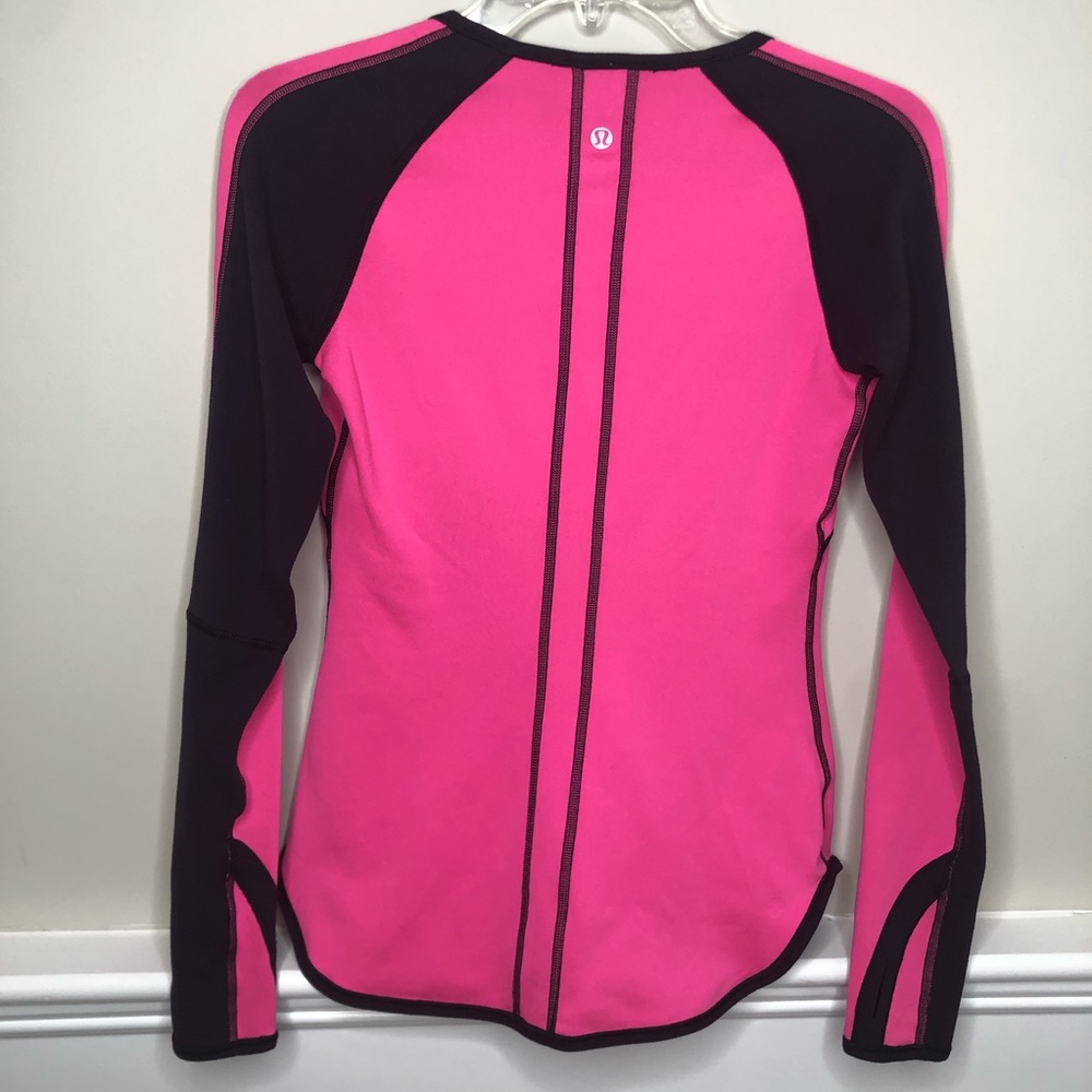 Lululemon Runder Under Reversible Long Sleeve Raspberry Glo Lite RULU Sz Small - Picture 14 of 16